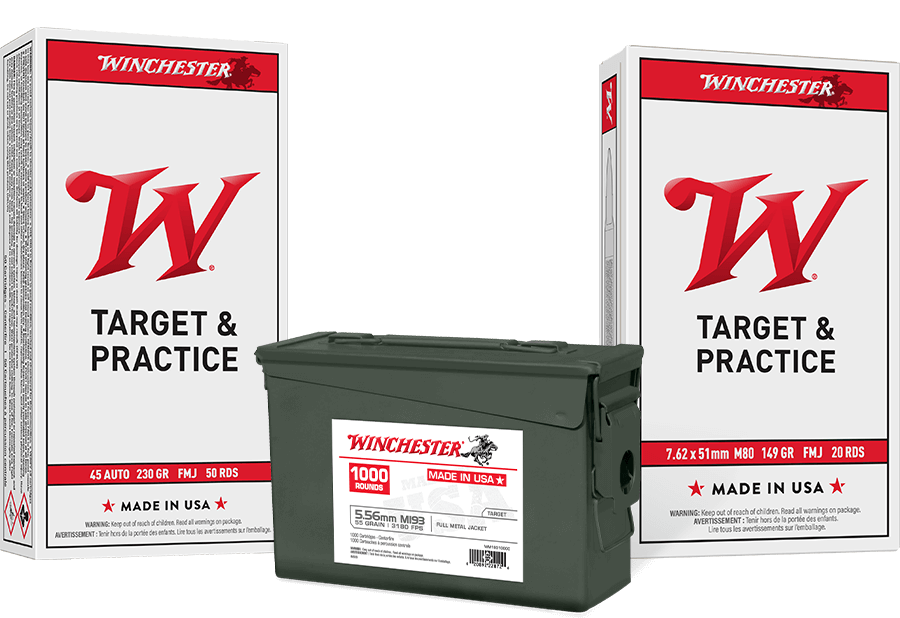 Selection of target rifle and pistol ammo boxes included in the rebate promo